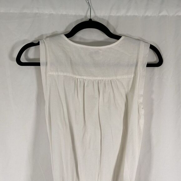 LOFT Romper Women XS White Short Sleeve Round Neck Sleeveless Lightweight Cotton - Picture 8 of 11